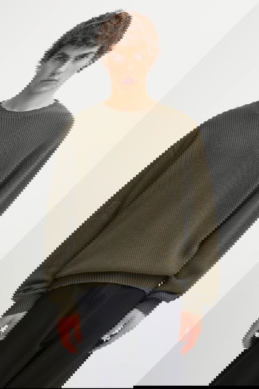 Sveter DAILY PAPER Ribbed Crew Neck Sweater Band Knit Zelené | 2522025, 0