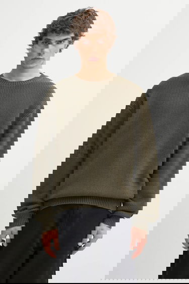 Sveter DAILY PAPER Ribbed Crew Neck Sweater Band Knit Zelené | 2522025, 0