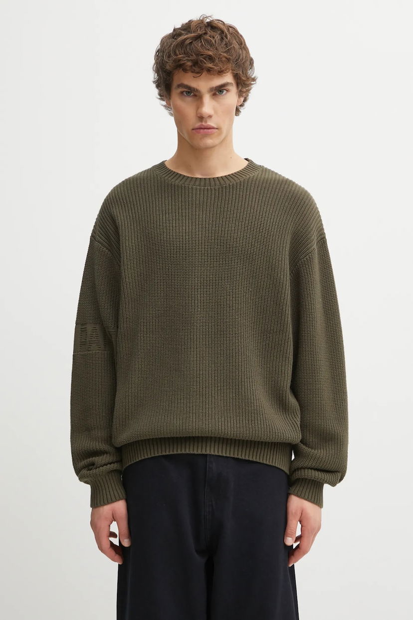 Sveter DAILY PAPER Ribbed Crew Neck Sweater Band Knit Zelené | 2522025