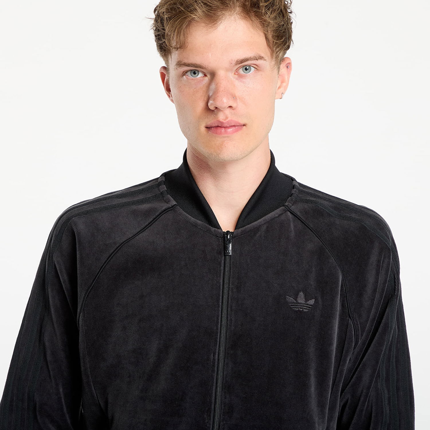 Mikina adidas Originals Sweatshirt adidas SST Adicolor Velour Track Top Black Čierna | JX1559, 1