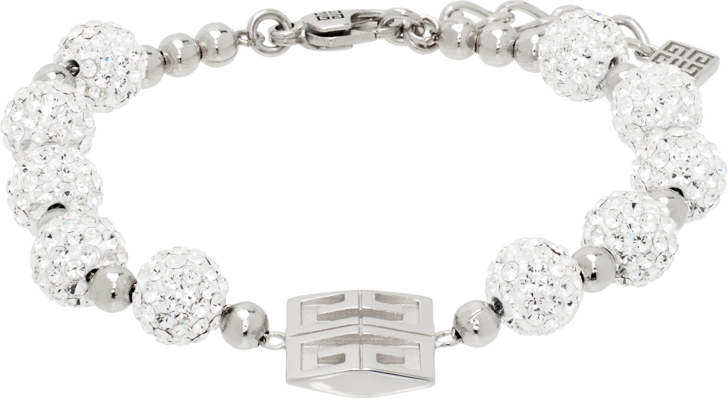 Náramok Givenchy Crystal Embellished 4G Logo Charm Bracelet Metalická | BF20HPF05M040, 0
