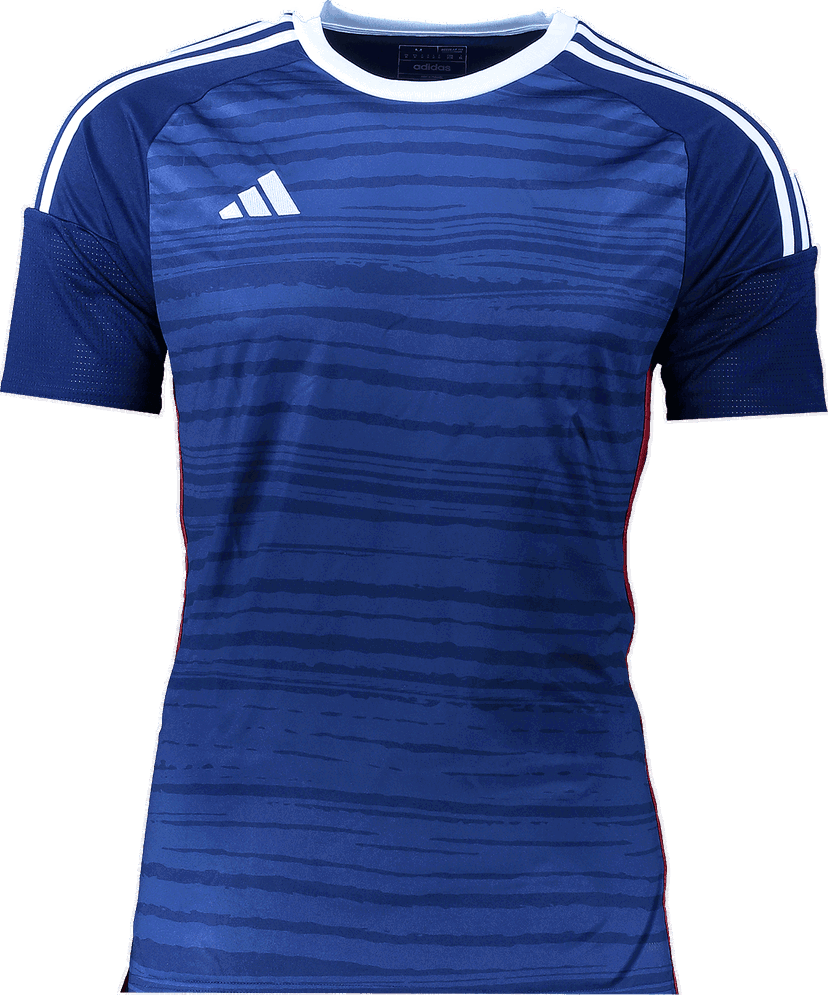 Dres adidas Originals Custom Patterned Short-Sleeve Jersey with Shoulder Stripes Modrá | hr4266blau