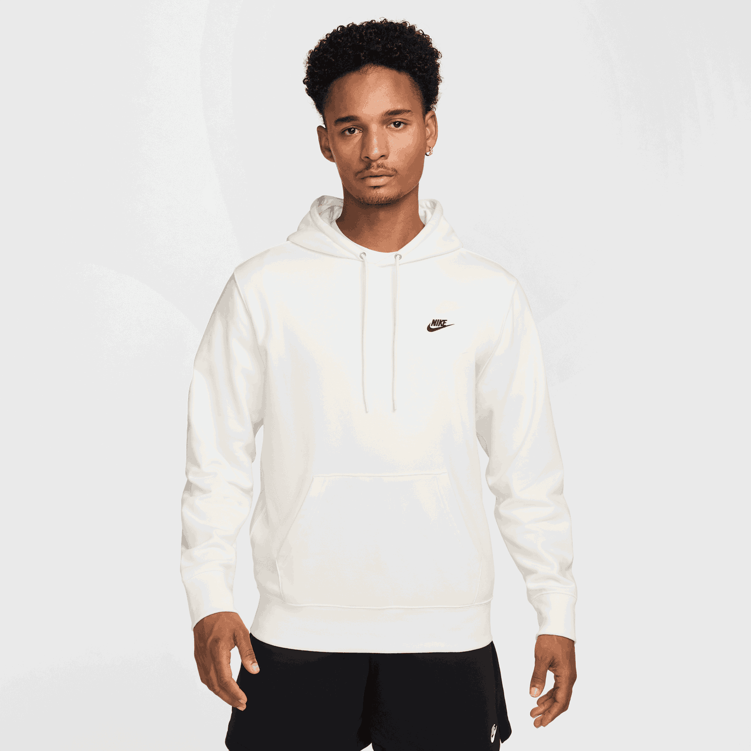 Mikina Nike Nike Club Fleece Hoodie Biela | FN3866-133, 1