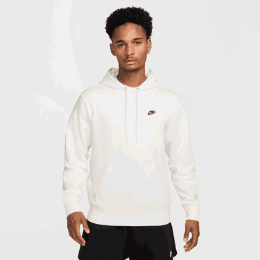 Mikina Nike Nike Club Fleece Hoodie Biela | FN3866-133, 1
