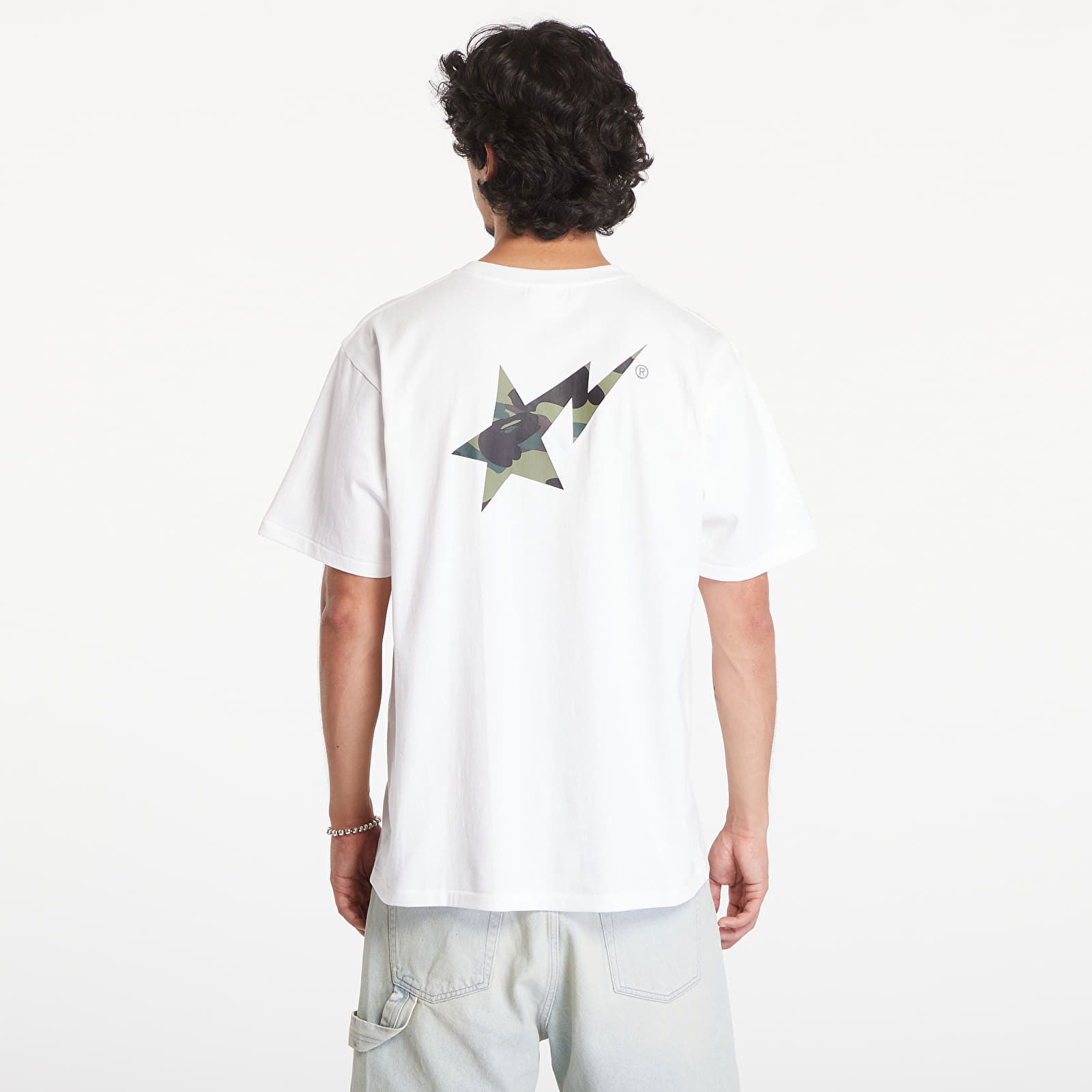 A BATHING APE 1St Camo Bape Sta Short Sleeve Tee White/ Green