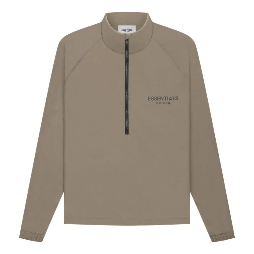 Mikina Fear of God Essentials Half Zip Track Jacket Hnedá | FOG-FW21-017