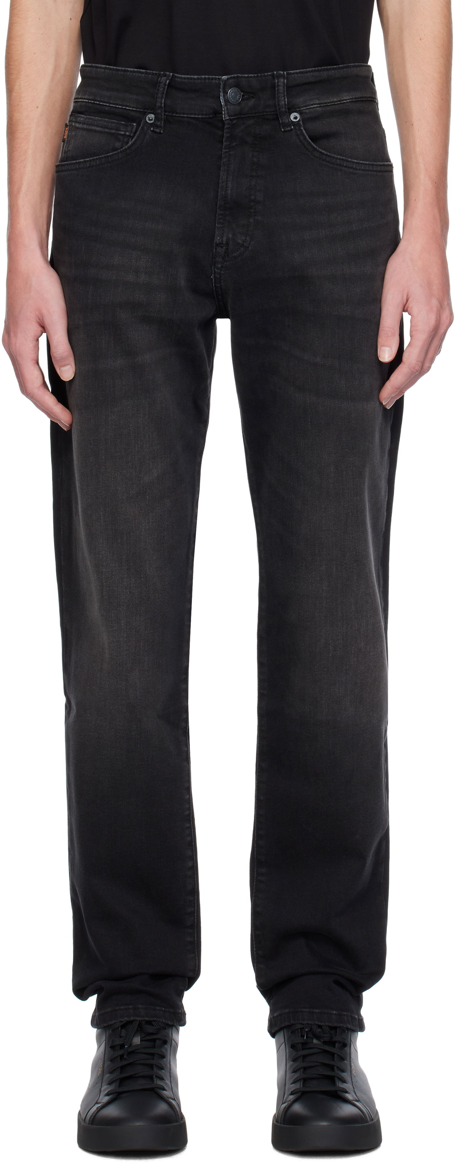 Džínsy BOSS BOSS Maine Regular Fit Jeans Čierna | 50534691, 0
