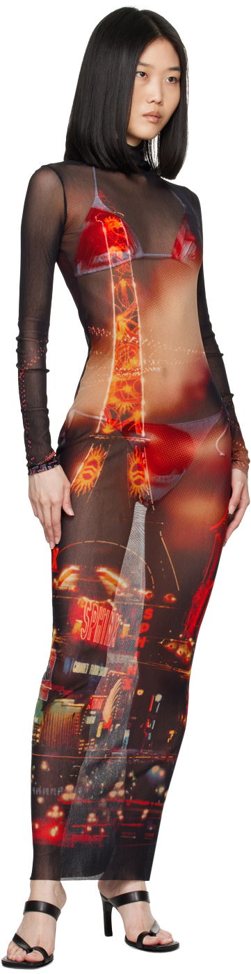 Šaty Jean Paul Gaultier Jean Paul Gaultier 'The Pigalle' Mesh Maxi Dress Rôznofarebný | 24/30-F-RO247-T552-00301550, 3