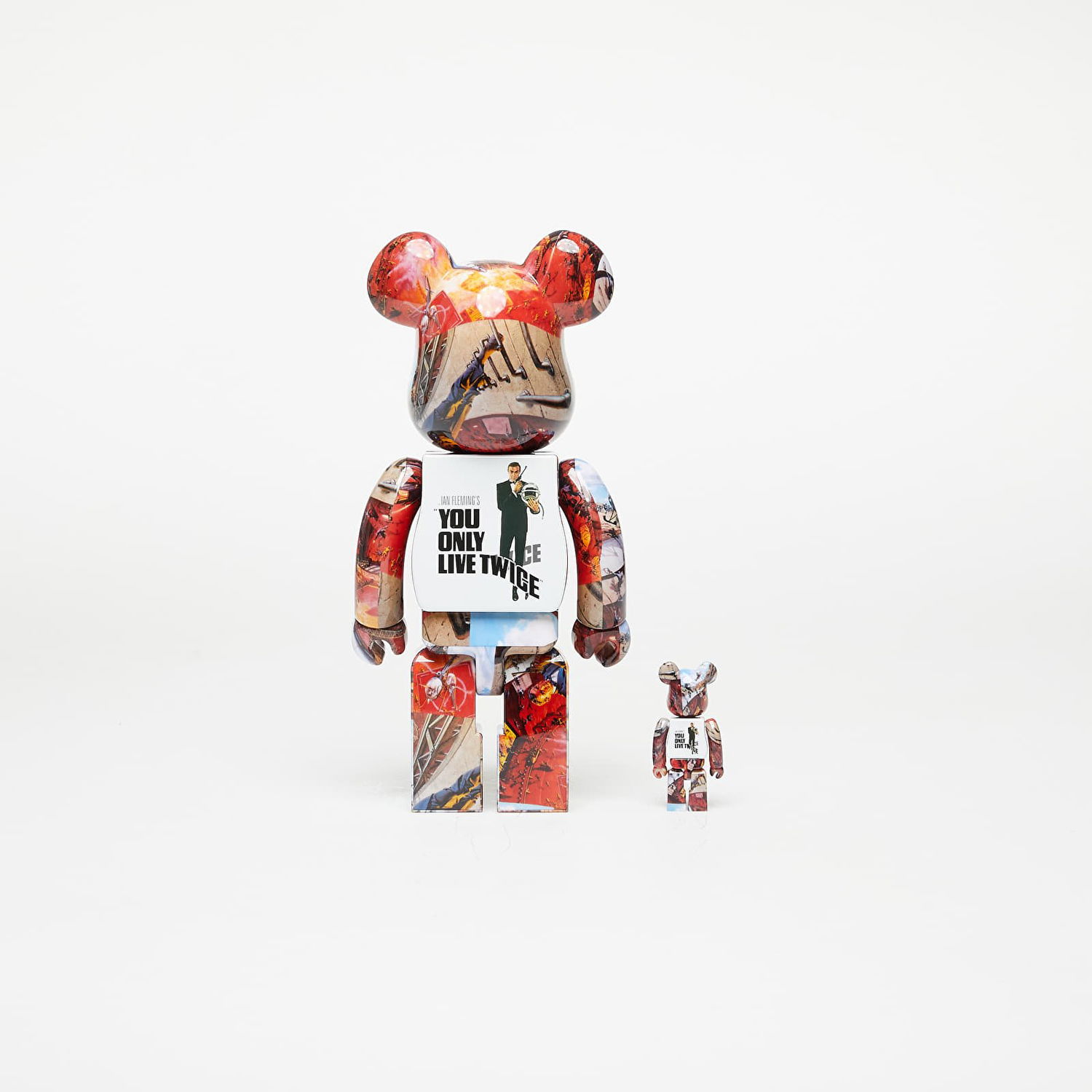 Zberateľské Medicom Toy BE@RBRICK 007 YOU ONLY LIVE TWICE 100% & 400% Set Červená | MT_0046, 1