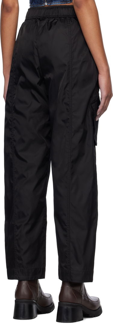 Cargo nohavice GANNI Ganni Duchesse Nylon Elasticated Cropped Pants Čierna | W0476-099, 3