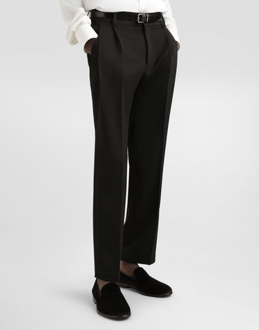 Nohavice Dolce & Gabbana Dolce & Gabbana Wool Cropped Dress Pants With Double Darts Čierna | GP0N2TFU21EN0000, 3