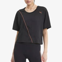 TRAIN PEARL Cropped Mesh Panel T-Shirt