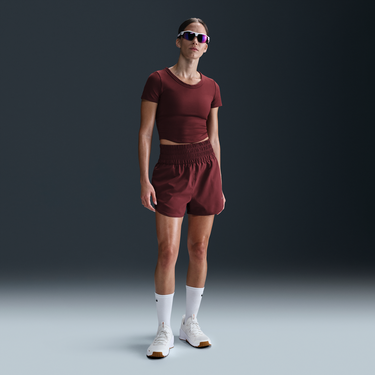 Crop Top Nike Nike One Fitted Dri-FIT Cropped Short Sleeve T-Shirt Vínová | FN2804-619, 4