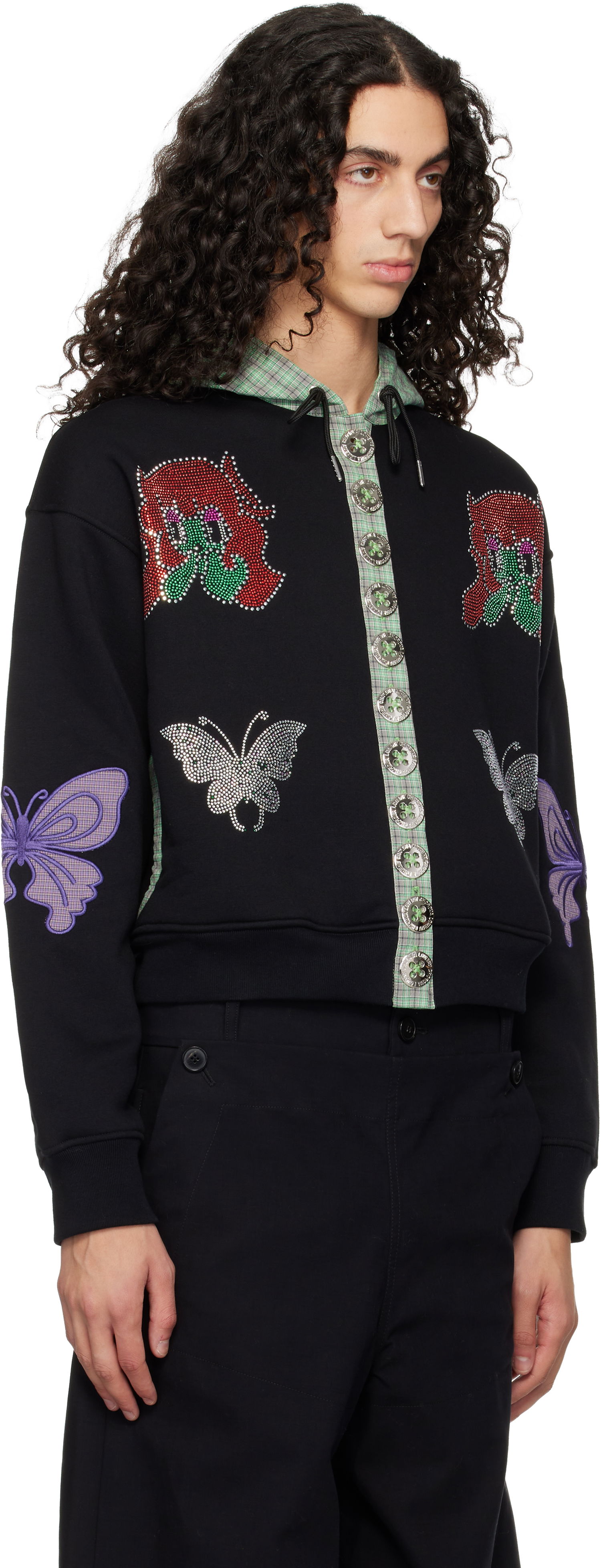 Mikina Chopova Lowena Chopova Lowena Berg Embellished Button-Front Hoodie Rôznofarebný | 5266, 1