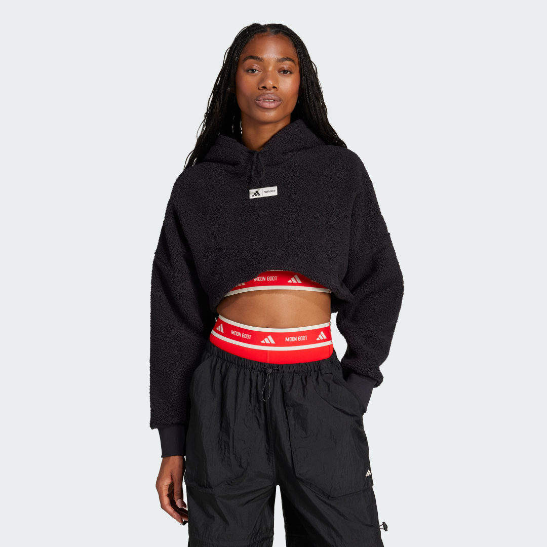 MOON BOOT Cropped Fleece Hoodie