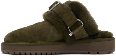 Oblečenie Burberry Burberry Chubby Suede & Shearling Slippers Zelené | 8092549, 2