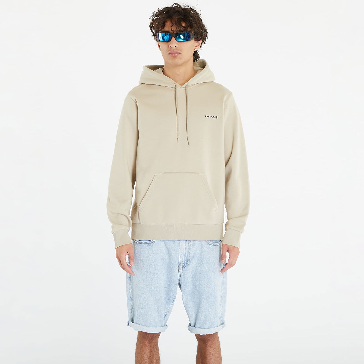 Mikina Carhartt WIP Hooded Script Embroidery Sweatshirt Beige Béžová | I032693.AWXX, 0