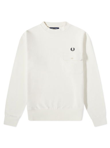 Mikina Fred Perry Button Down Pocket Sweat Biela | M3836-560