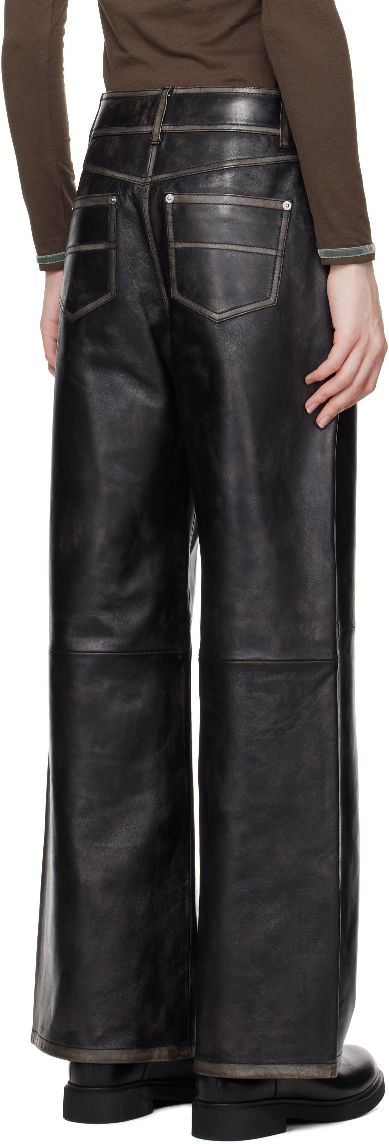 Stand Studio Mylah Wide-Leg Leather Pants