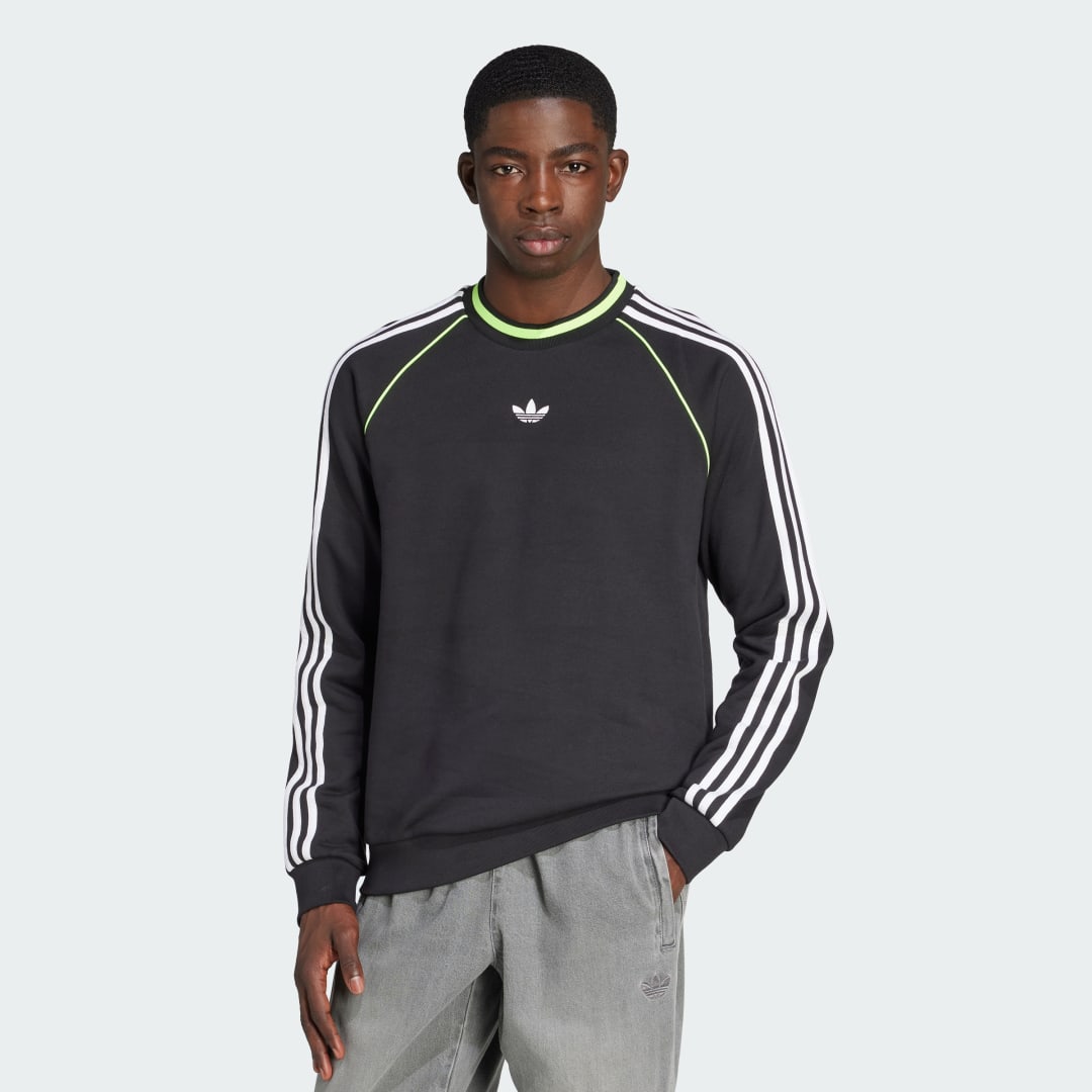 Mikina adidas Performance Adicolor Piping Crewneck Sweatshirt Čierna | JW5918, 0