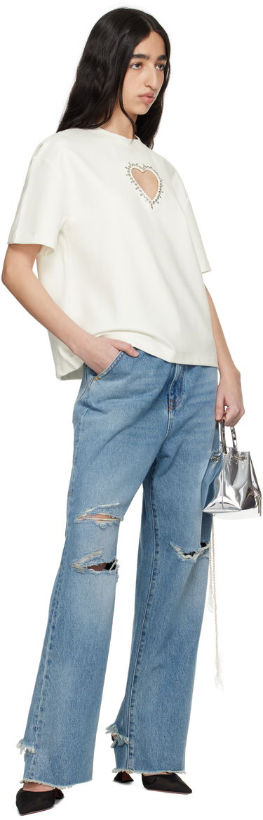 Tričko Area AREA Crystal Heart Cutout Relaxed T-Shirt Biela | 0000TS0026FA01, 3