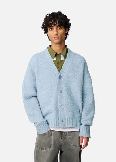Sveter AXEL ARIGATO Studio Fuzzy Knit V-Neck Cardigan Modrá | A3731003, 2