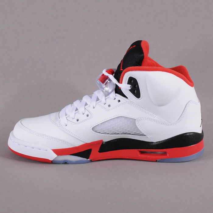 Tenisky a topánky Jordan Air Jordan 5 Retro ''Fire Red Black Tongue'' 2013 GS Biela | 440888 120, 0