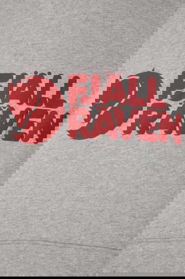 Mikina FJÄLLRÄVEN Fjallraven Logo Pullover Hoodie with Drawstring and Kangaroo Pocket Šedá | F84144, 4