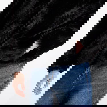 Mikina Urban Classics Full Zip Faux Fur Hoodie Čierna | TB7932-00007, 1