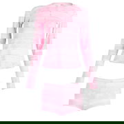 Plush Pointelle Bow Fairisle Henley & Short Set