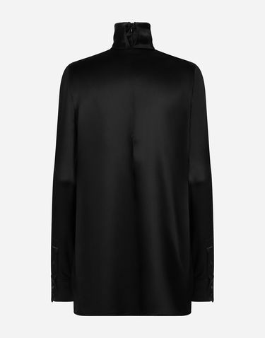 Košeľa Dolce & Gabbana Silk Satin Blouse Čierna | F7AI0TFU1AUN0000, 1