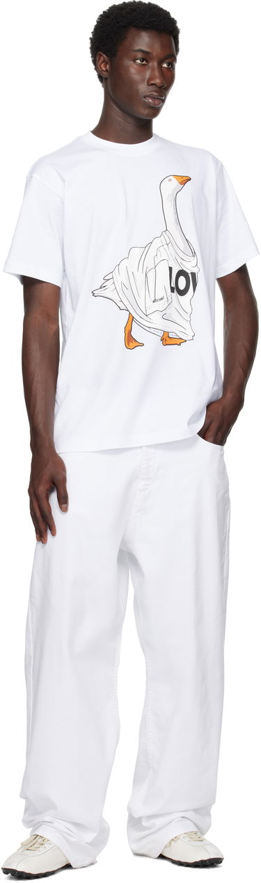 Tričko Moschino Moschino Goose Graphic Organic Cotton T-Shirt Biela | 252ZZ071152411001, 3