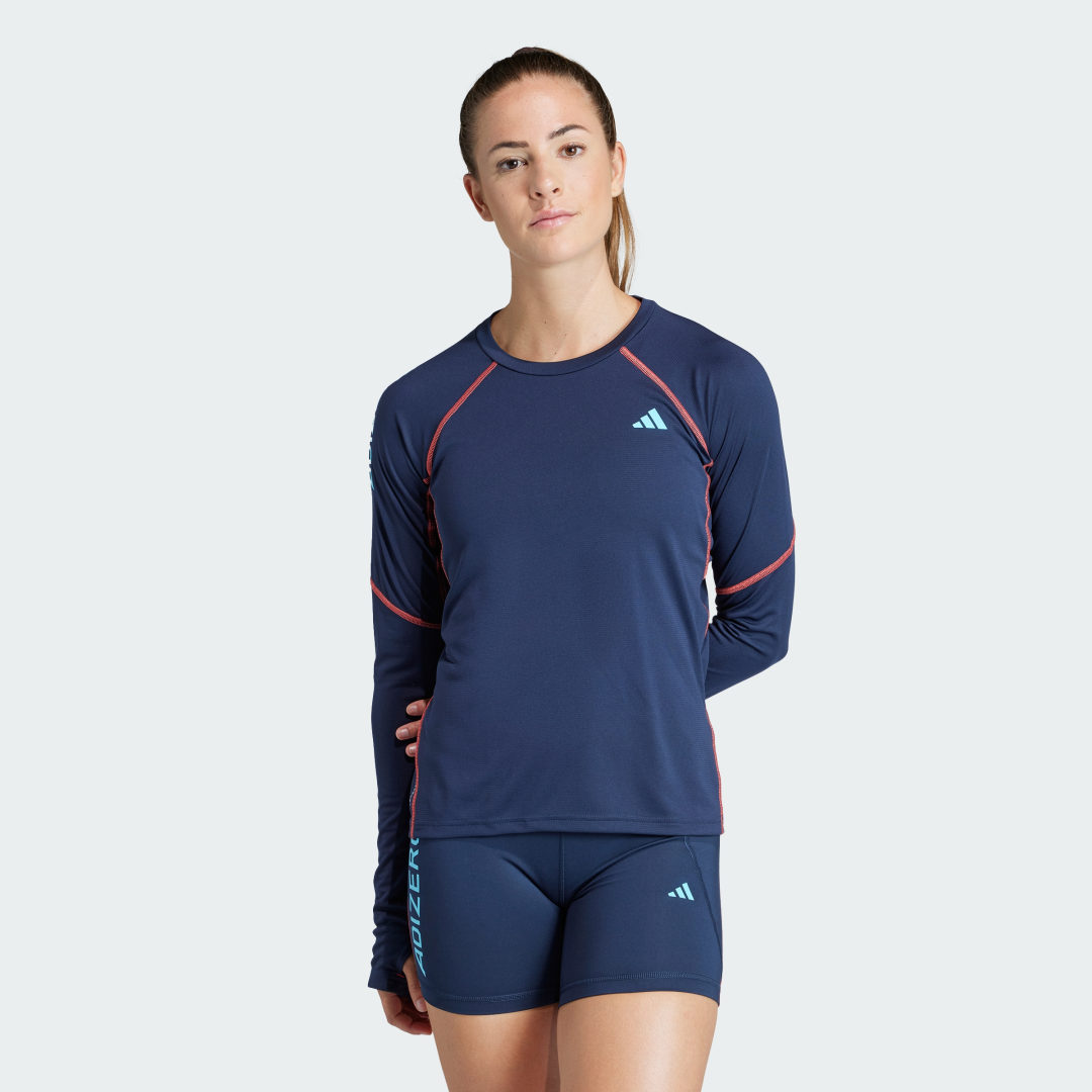 Tričko adidas Originals Adizero Running Long Sleeve Navy | IK6548, 1