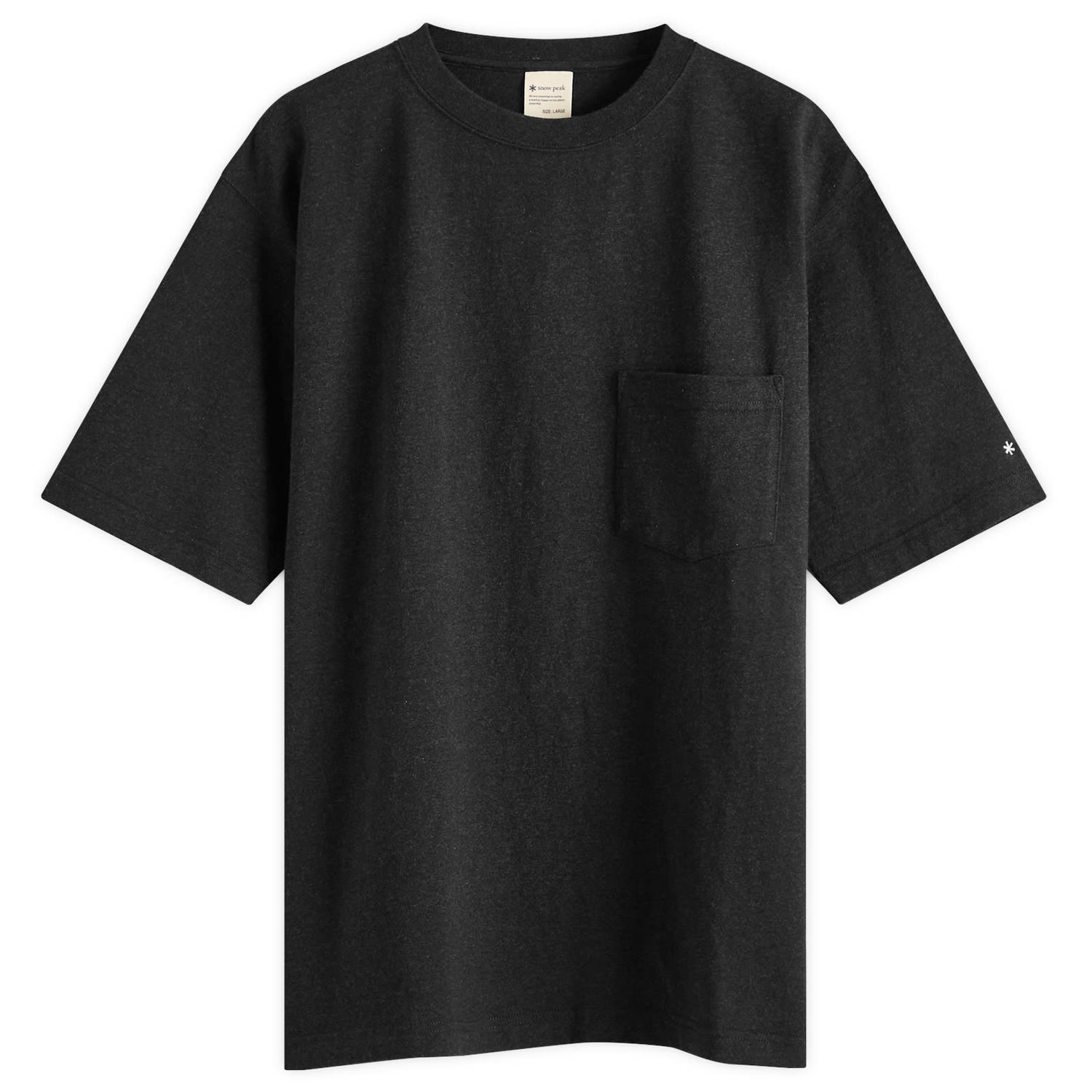 Tričko Snow Peak Recycled Cotton Heavy Pocket T-Shirt, Size Large Čierna | TS-22SU401R-BK, 0