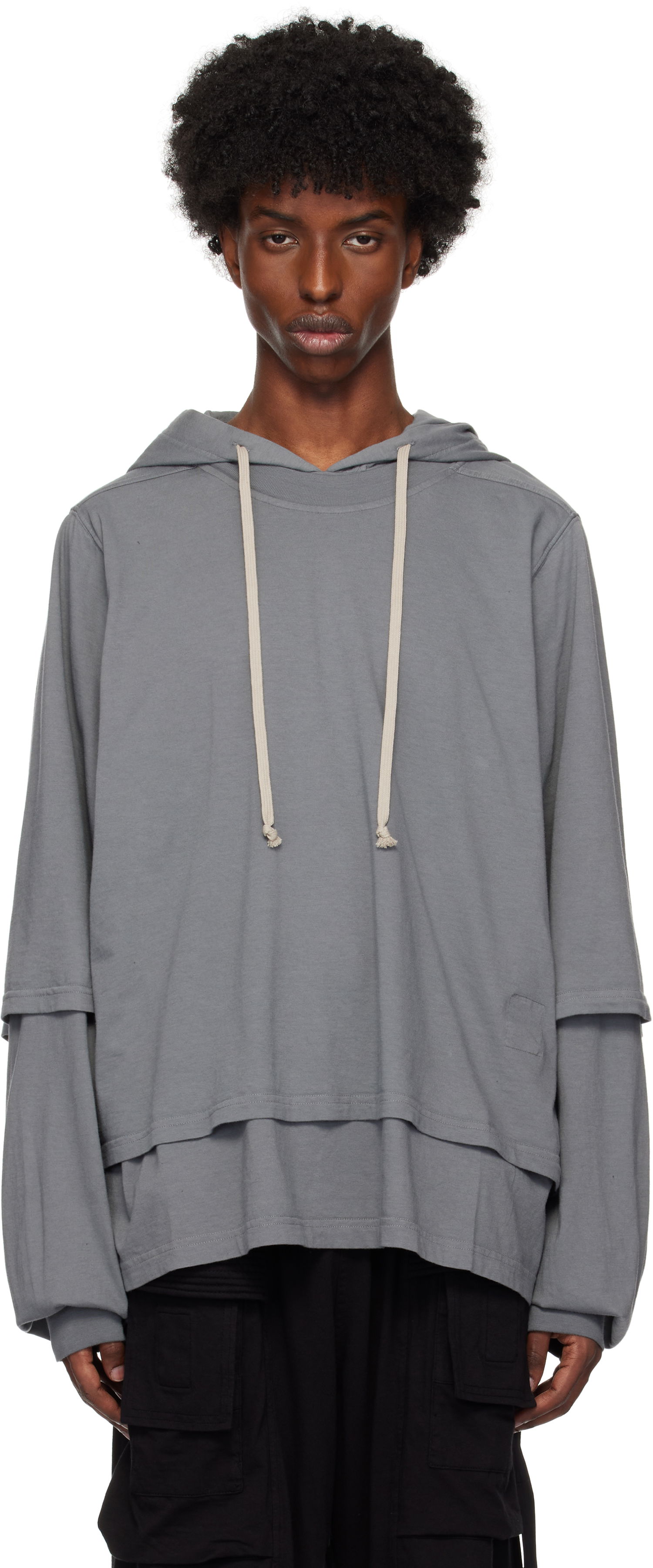 Mikina Rick Owens Hustler Hoodie Šedá | DU02D2281 RN, 0