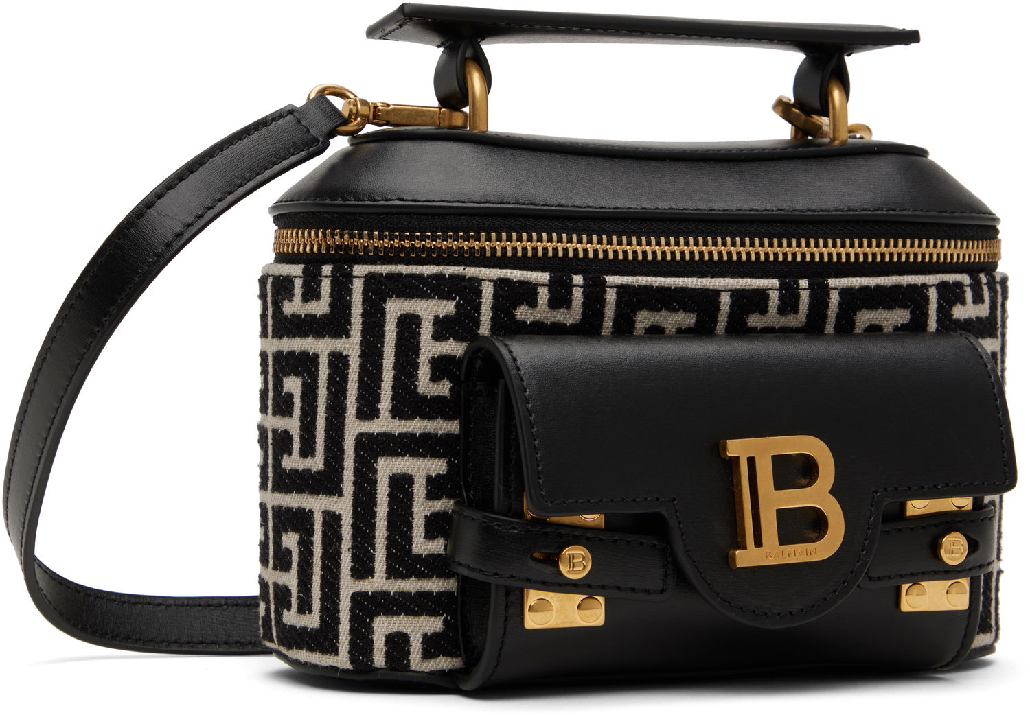 Kabelka Balmain Balmain B-Buzz Monogram Vanity Bag Čierna | EN1BH952TJGH, 1
