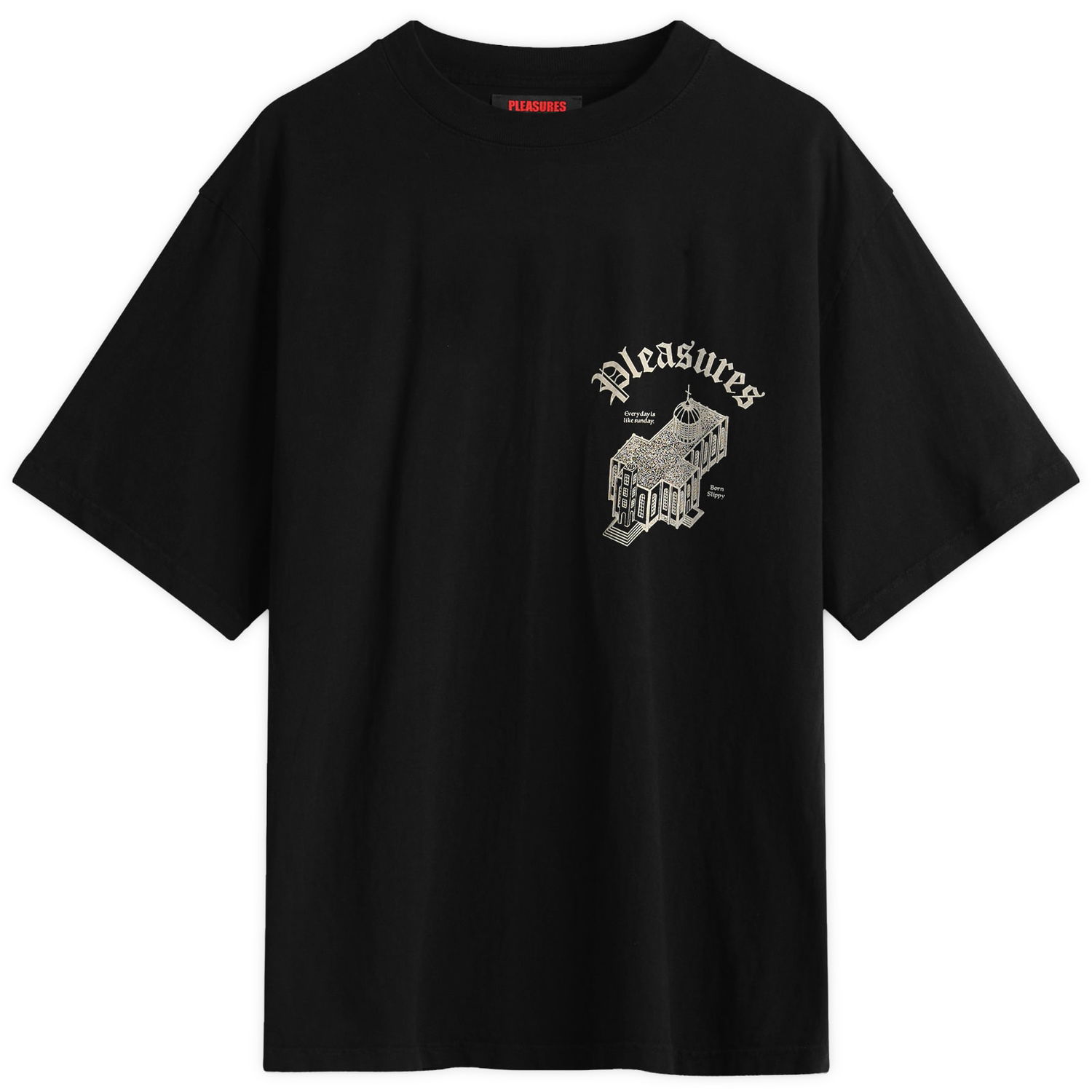 Tričko Pleasures Chapel Heavyweight T-Shirt, Size Large Čierna | P25SU021-BLK, 1