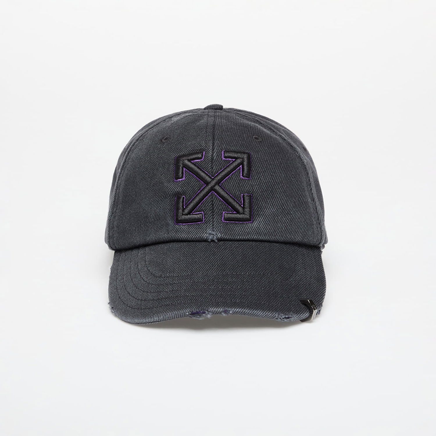 Šiltovka Off-White Off-White Distressed Denim Baseball Cap Šedá | OMLA049S25DEN0021049, 0
