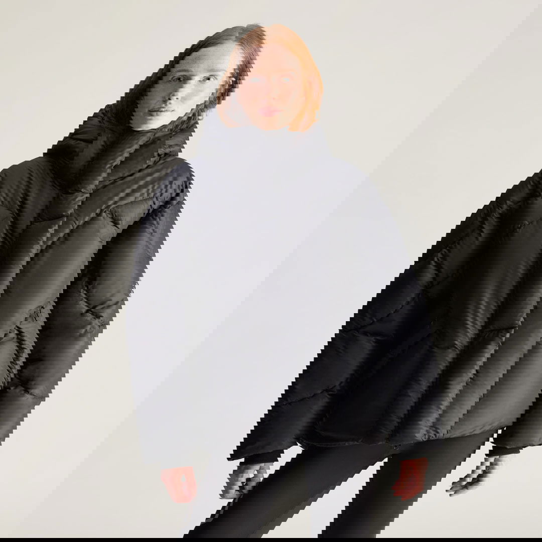 Prešívaná bunda adidas Performance Mid-Length Puffer Jacket by Stella McCartney Čierna | JW2036, 0