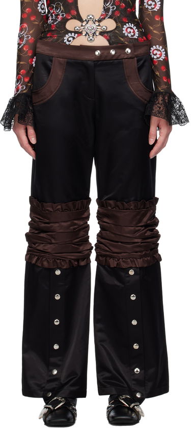 Nohavice Chopova Lowena Black Contrast Panel Snap Button Trousers Čierna | 4054, 0