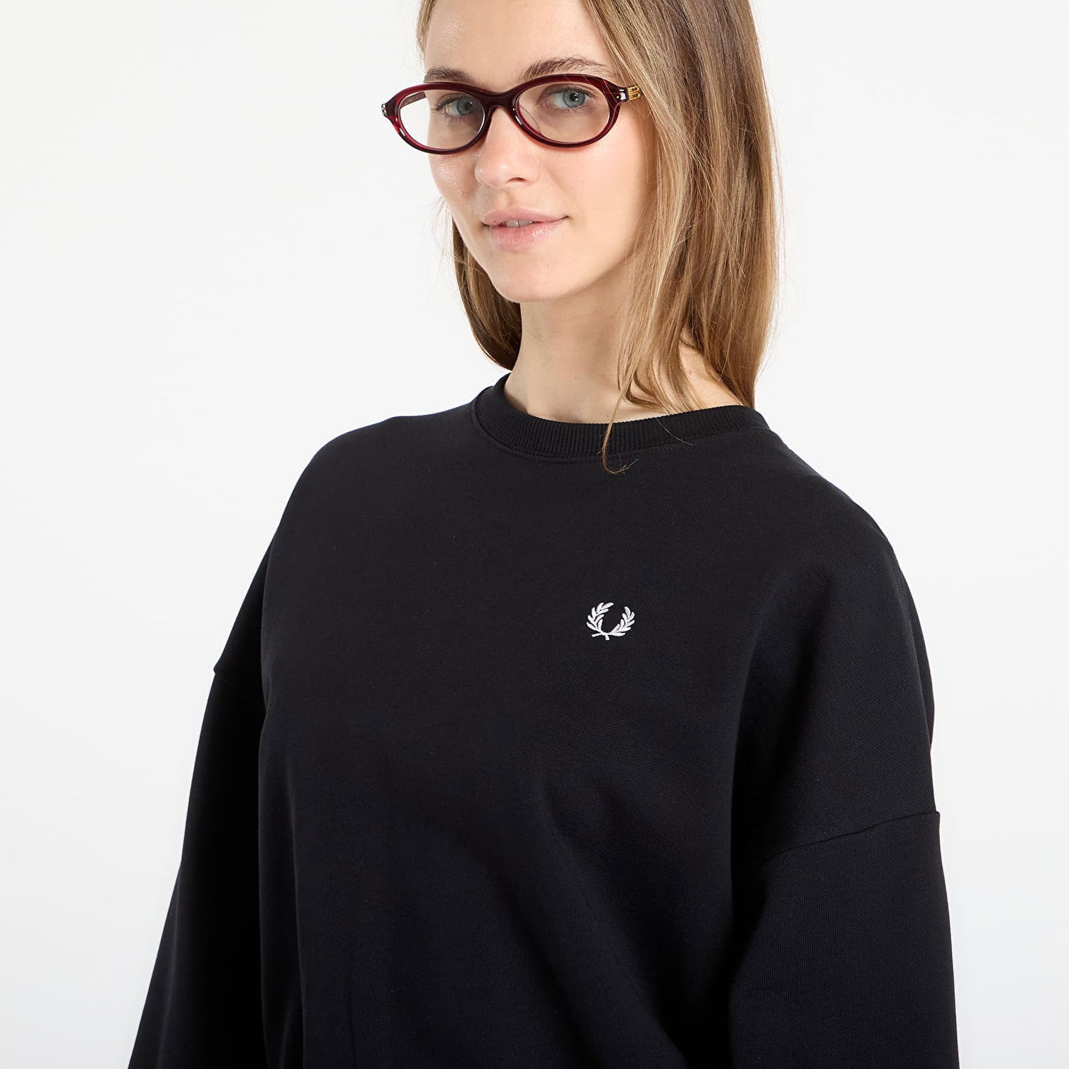 Mikina Fred Perry Tipped Sweatshirt Čierna | G1148 102, 1