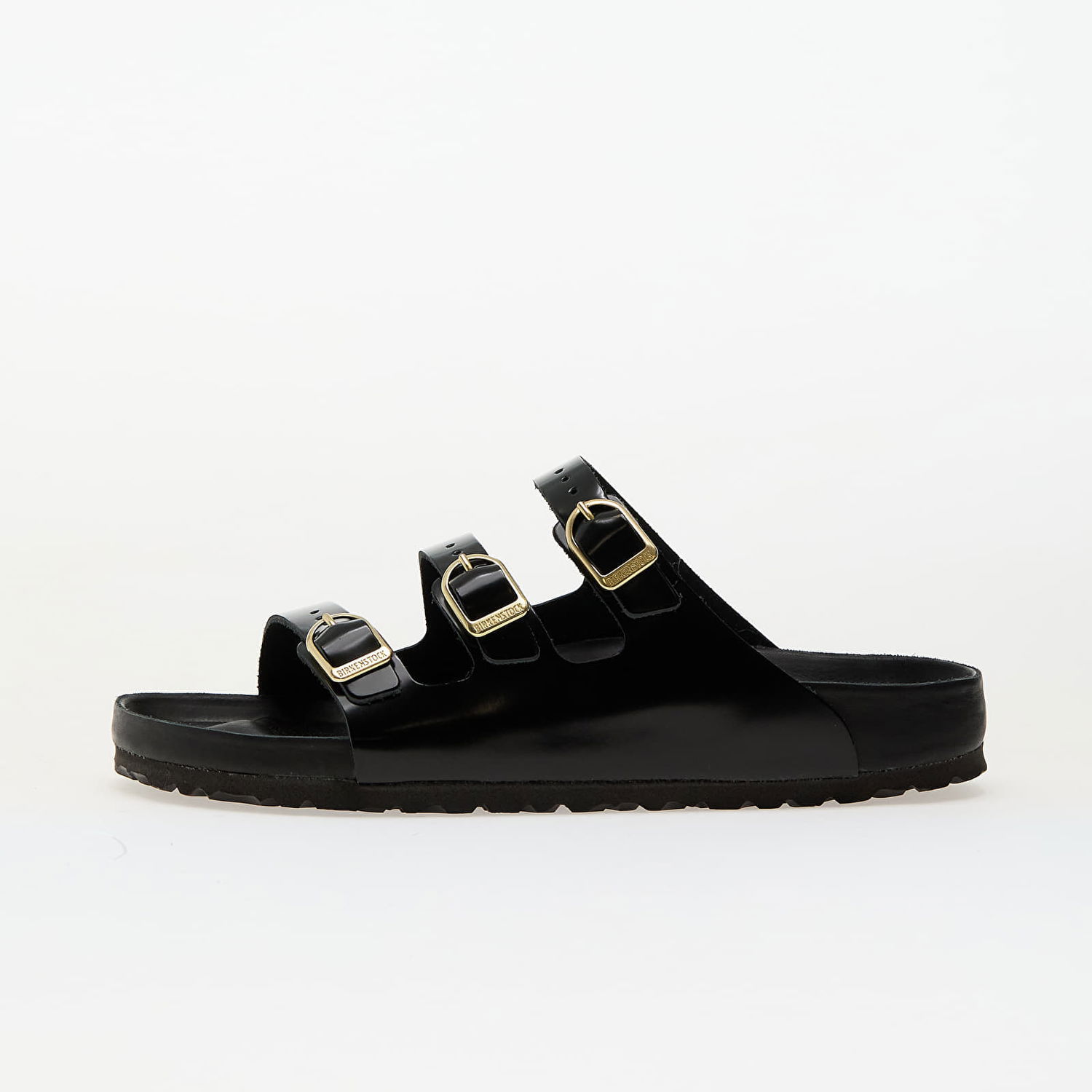 Tenisky a topánky Birkenstock Birkenstock Florida Fresh Natural Leather Patent High-Shine Sandals Čierna | 1029385, 0