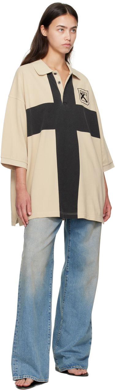 Polo tričko 032C 032c Fainting Cross Oversized Polo Béžová | F25-URC-0459-550-W, 3
