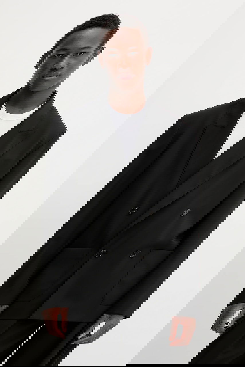Bunda Nanushka Nanushka Derik Double-Breasted Blazer Čierna | NM25SSOW12599, 0