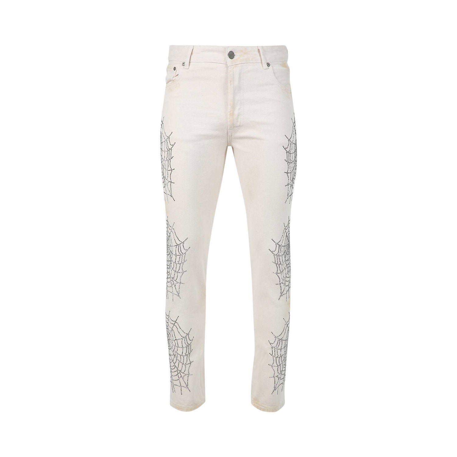 Džínsy Palm Angels Spider Regular 5 Pockets Pants Biela | PMYA012F22DEN0080372, 1