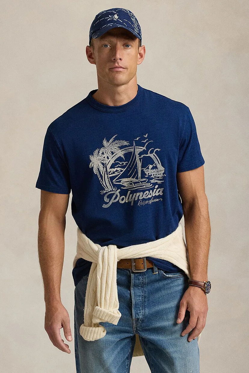 Tričko Polo by Ralph Lauren Polo Ralph Lauren Polynesia Resort Graphic T-Shirt Modrá | 710958249