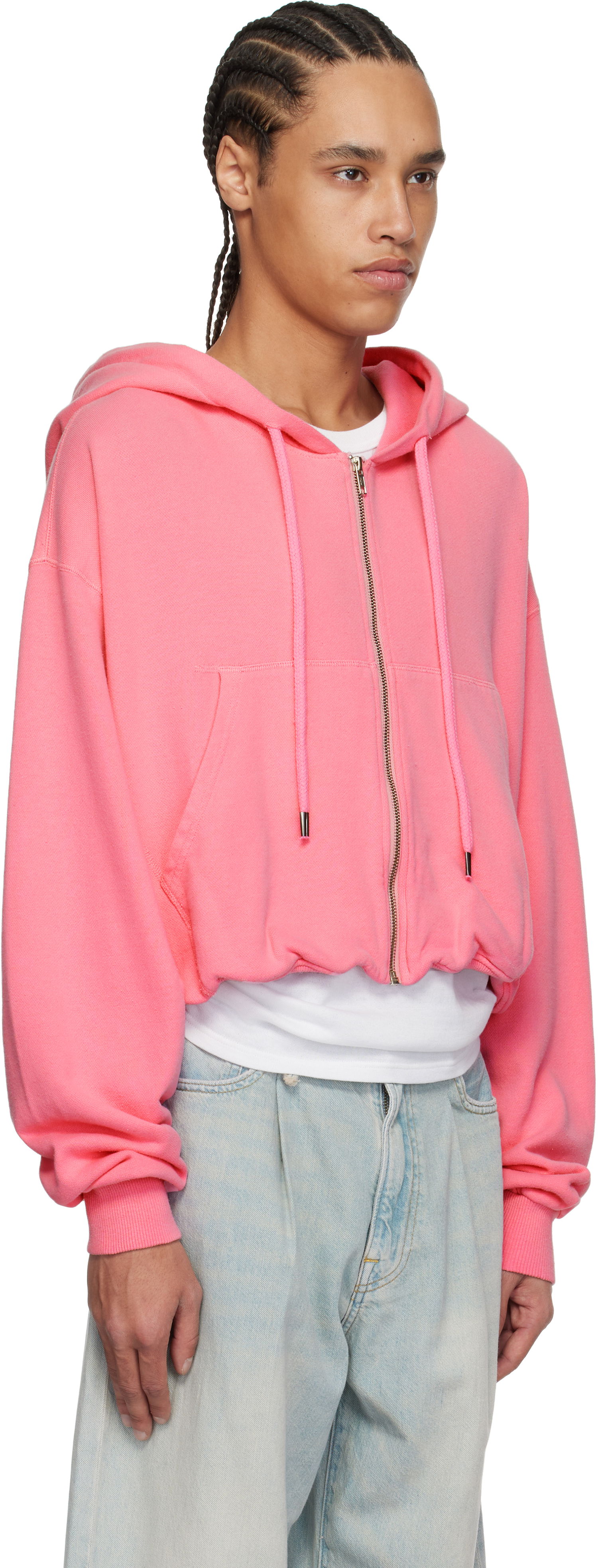 Mikina R13 R13 Balloon Cropped Zip-Up Hoodie Ružová | R13WK216-K001I, 1