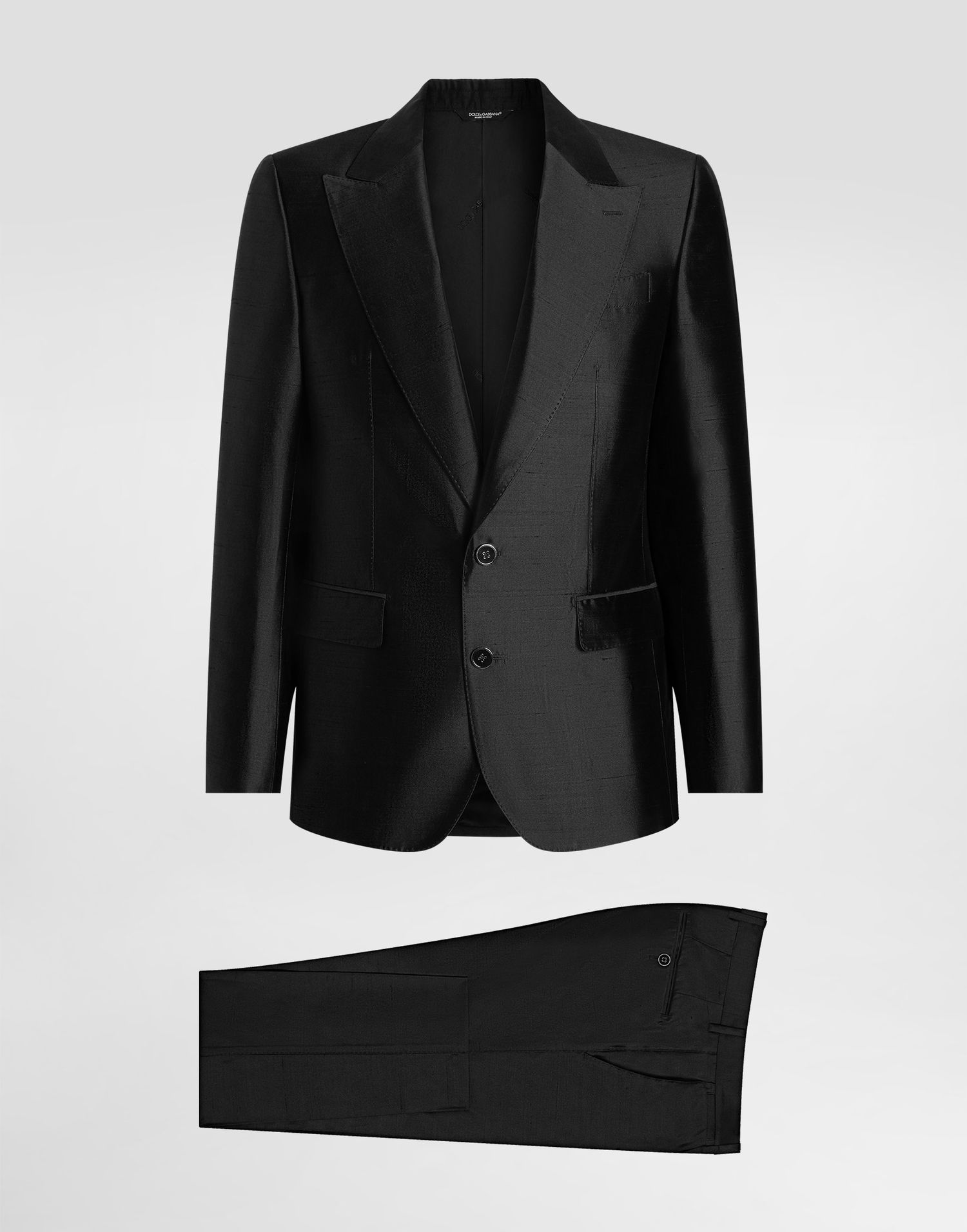 Súprava Dolce & Gabbana Dolce & Gabbana Double-breasted Mikado Shantung Silk Suit 52 Čierna | GK036TFU1L5N0000, 0