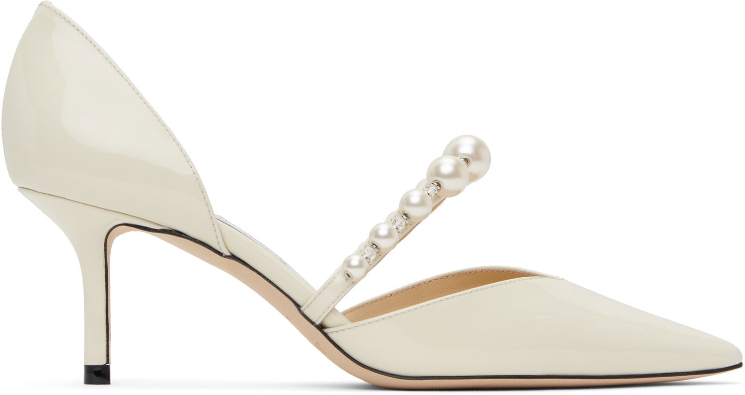 Tenisky a topánky Jimmy Choo Jimmy Choo Aurelie 65 Pearl Strap Pumps Biela | AURELIE 65, 0