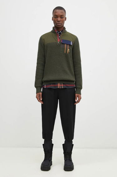 Sveter Baracuta Miller Half Zip Knit Sweater Zelené | BRMAG0192, 4